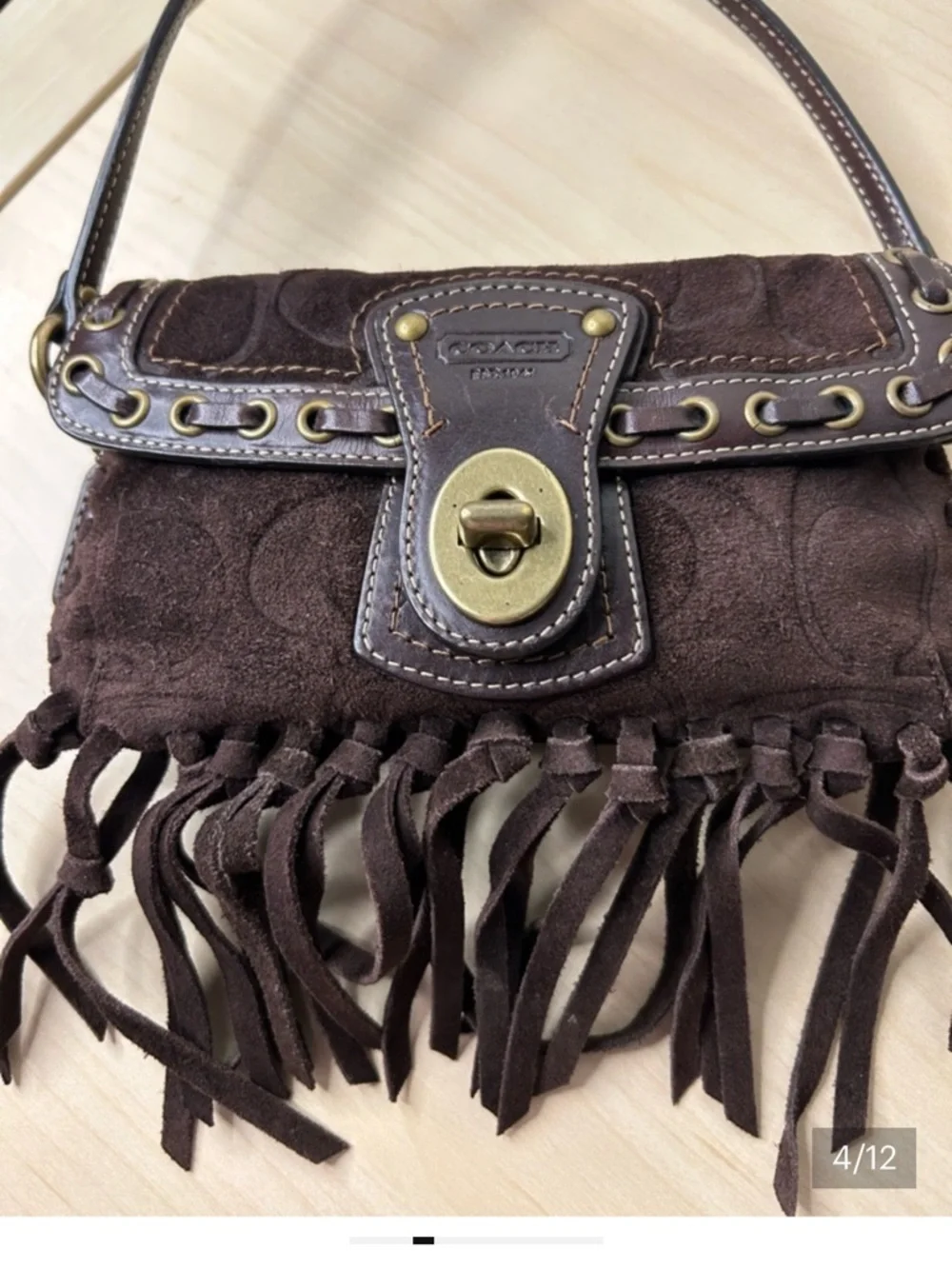 Coach Legacy Small Bag Brown Suede Boho - Picture 4 of 16